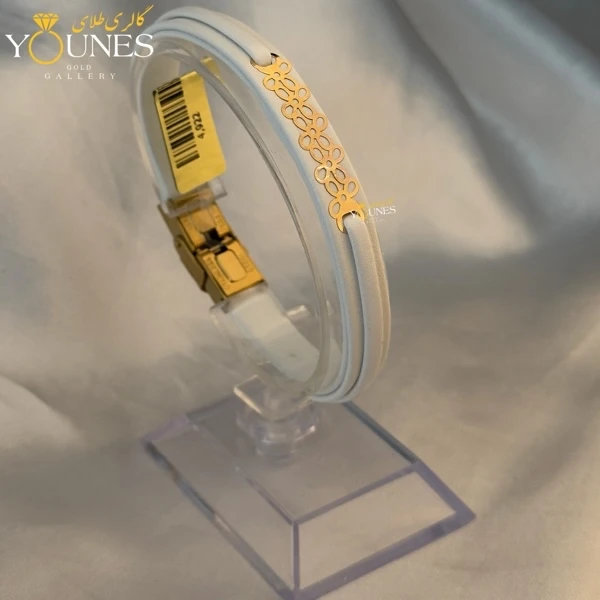 دستبند طلا زنانه چرم گل L552